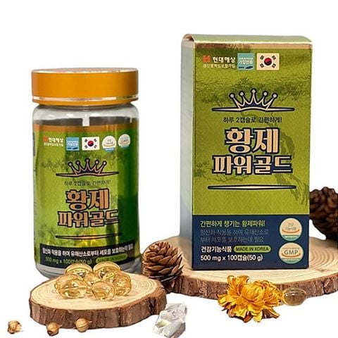 Tinh dầu thông đỏ Hwangje Power Gold Hàn Quốc hộp 100 viên