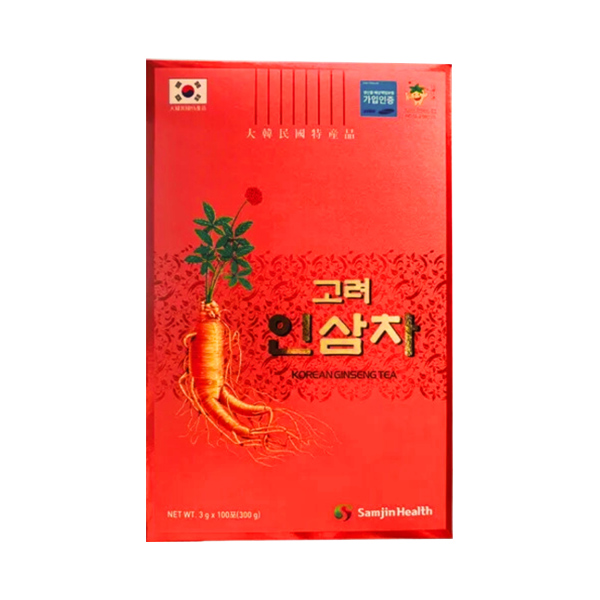 Samjin Tea Trà hồng sâm Samjin Health Hàn Quốc hộp 100 gói x 3g – Đạt Food