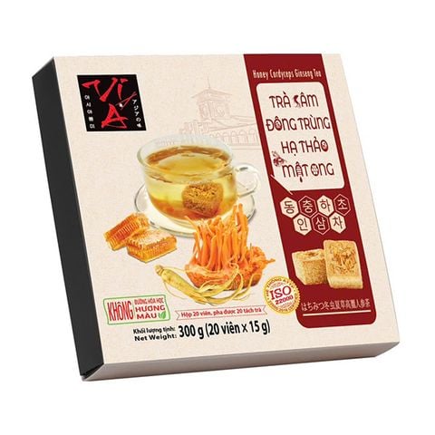 Trà sâm đông trùng hạ thảo mật ong Vị Á hộp 20 viên