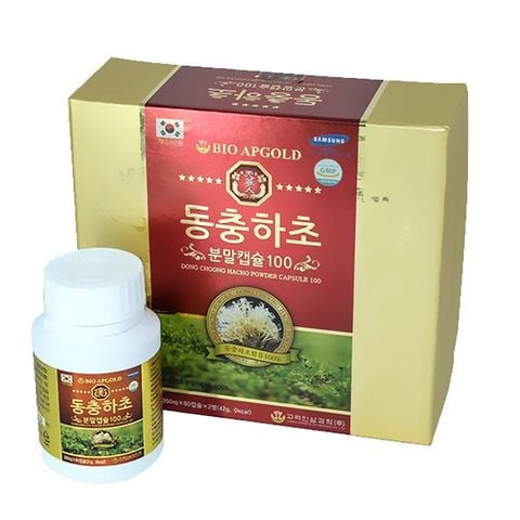 Viên đông trùng hạ thảo Bio Apgold Hàn Quốc hộp 2 lọ x 60 viên