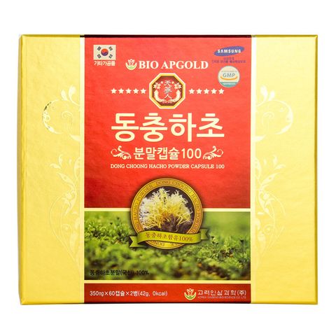 Viên đông trùng hạ thảo Bio Apgold Hàn Quốc hộp 2 lọ x 60 viên