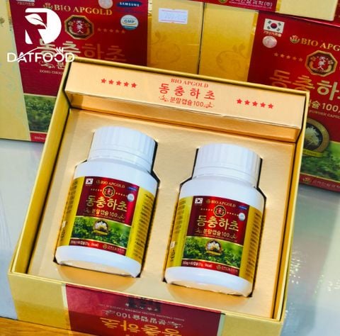 Viên đông trùng hạ thảo Bio Apgold Hàn Quốc hộp 2 lọ x 60 viên