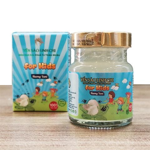 Yến Sào Linh Chi For Kids dành cho trẻ em hương vani hộp 1 hũ 70ml