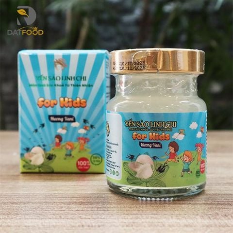 Yến Sào Linh Chi For Kids dành cho trẻ em hương vani hộp 1 hũ 70ml