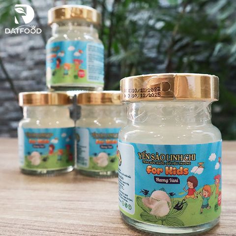 Yến Sào Linh Chi For Kids dành cho trẻ em hương vani hộp 1 hũ 70ml