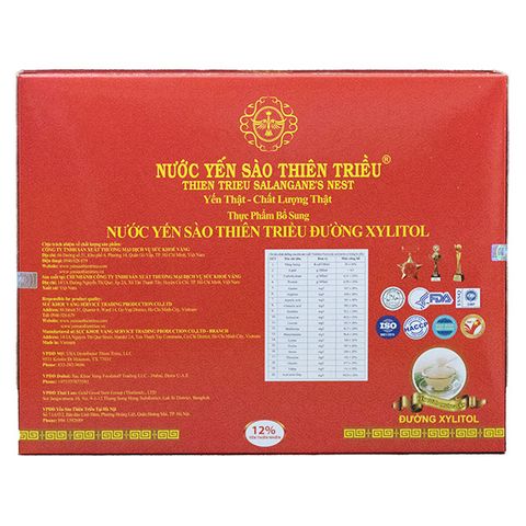 Yến Sào Thiên Triều hũ chưng đường Xylitol
