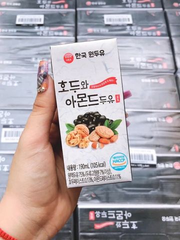 Sữa hạt óc chó hạnh nhân đậu đen Kokmilk Nội Địa Hàn Quốc thùng 16 hộp x 190ml