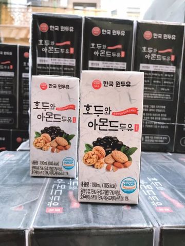 Sữa hạt óc chó hạnh nhân đậu đen Kokmilk Nội Địa Hàn Quốc thùng 16 hộp x 190ml