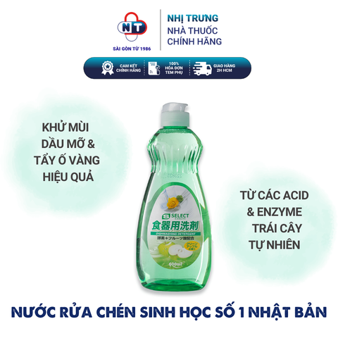  NƯỚC RỬA CHÉN HƯƠNG TÁO - S SELECT NHẬT BẢN (600ML) 