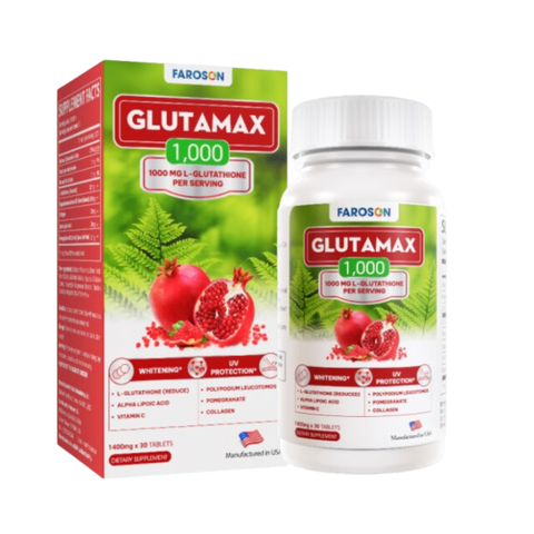  Glutathione giảm nám trắng da Faroson Glutamax 1000 hộp 30 viên 