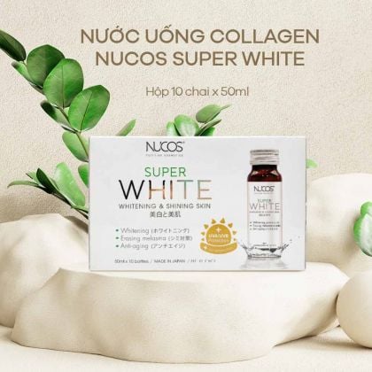 Collagen trắng da mờ thâm nám Nucos Super White 50ml x 10 chai 