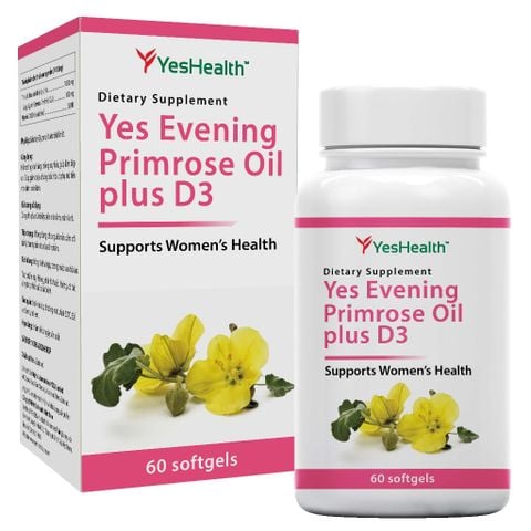  Tinh dầu hoa anh thảo chống lão hóa điều hòa nội tiết tố nữ Yes Evening Primrose Oil plus D3 60 viên 