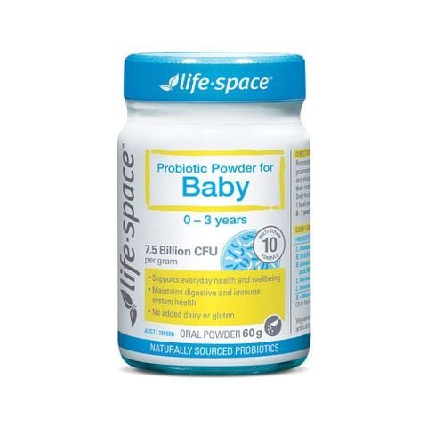  Men vi sinh Life Space Powder For Baby giúp ăn ngon, hỗ trợ tiêu hóa và tăng cường hệ miễn dịch cho bé 0-3 tuổi lọ 60g 