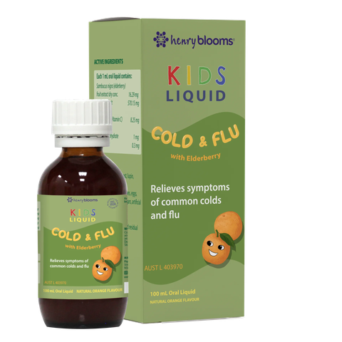  Siro hỗ trợ giảm ho, sổ mũi KIDS LIQUID COLD AND FLU WITH ELDERBERRY 