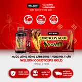  Nước uống đông trùng hạ thảo Welson Cordyceps Gold Hộp 10 chai x 75ml 
