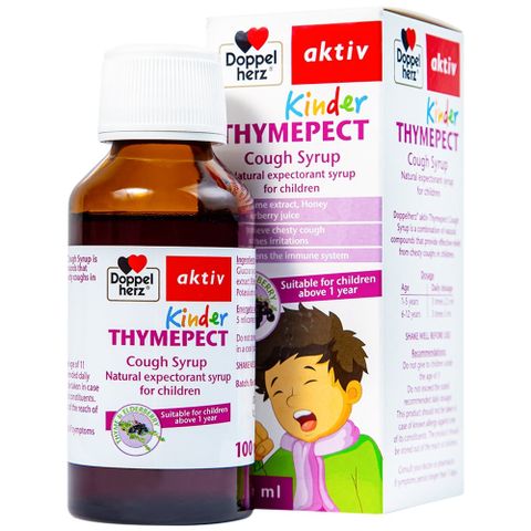  Siro Doppelherz Aktiv Kinder Thymepect hỗ trợ giảm ho do có đờm, giảm kích ứng đường hô hấp (100ml) 