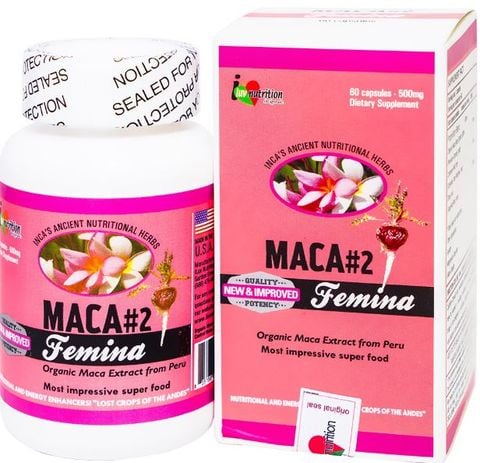  Nội tiết tố tăng cường sinh lý nữ Nutrition Maca 2 Femina hộp 60 viên 