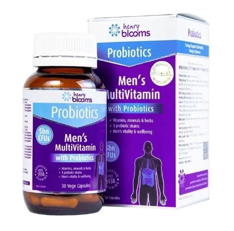  Vitamin tổng hợp tăng cường sinh lý nam Henry Blooms Men's Multivitamin with Probiotics Hộp 30 viên 