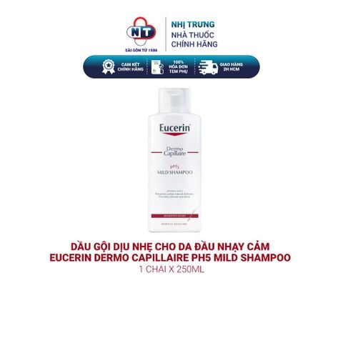  Dầu Gội Dịu Nhẹ Cho Da Đầu Nhạy Cảm Eucerin Dermo Capillaire pH5 Mild Shampoo 250ml 