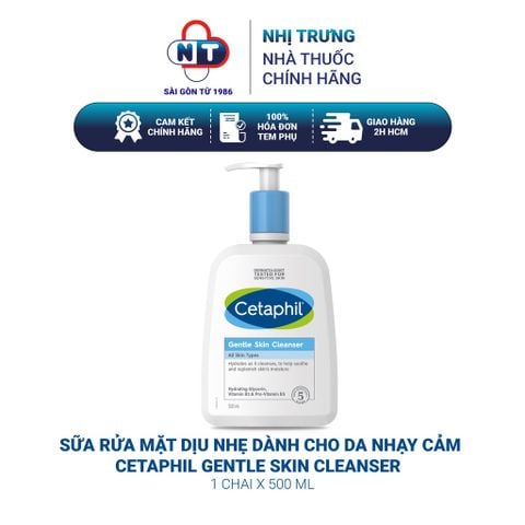  Sữa rửa mặt dịu nhẹ dành  cho da nhạy cảm Cetaphil Gentle Skin Cleanser 500ml 