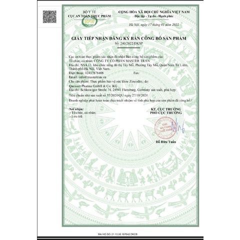  Viên uống bổ sung kẽm DoppelHerz Zincodin hộp 30 viên 