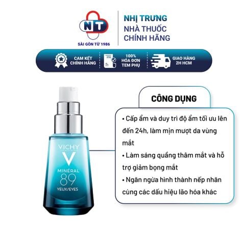  Dưỡng Chất Khoáng Núi Lửa Cô Đặc Cho Vùng Da Mắt Vichy Miner 89 Eyes Repairing 15ml 