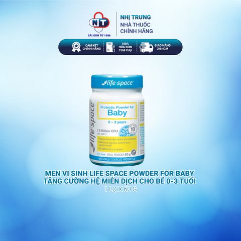  Men vi sinh Life Space Powder For Baby giúp ăn ngon, hỗ trợ tiêu hóa và tăng cường hệ miễn dịch cho bé 0-3 tuổi lọ 60g 