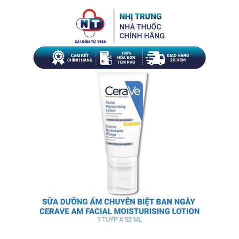  Sữa dưỡng ẩm chuyên biệt ban ngày CeraVe AM Facial Moisturising Lotion 52ML 
