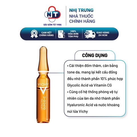  Dưỡng chất làm sáng da ban đêm Vichy Liftactiv Specialist Glyco-C 10 ống 2ml 