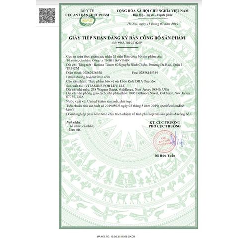  DHA bổ sung dưỡng chất cho bé và phát triển trí tuệ Kidz DHA One hộp 60 viên 