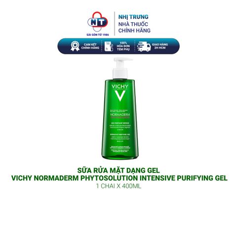  Sữa rửa mặt dạng gel Vichy Normaderm Phytosolution Intensive Purifying Gel 400ml 
