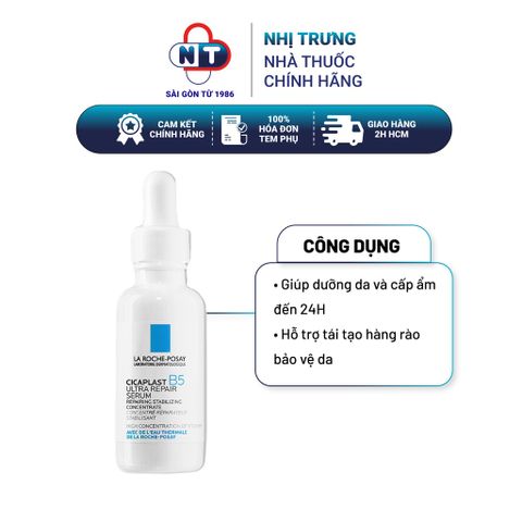  Dưỡng chất giúp dưỡng da, làm mềm, mượt và ẩm da, hỗ trợ bảo vệ da La Roche-Posay Cicaplast B5 Ultra Repair 30ml 