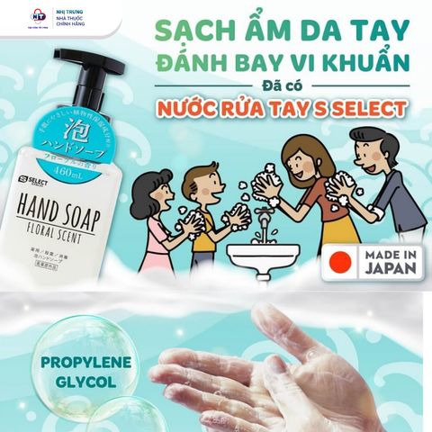 NƯỚC RỬA TAY TẠO BỌT MỊN HAND SOAP S SELECT (NHẬT BẢN) (460ML) 