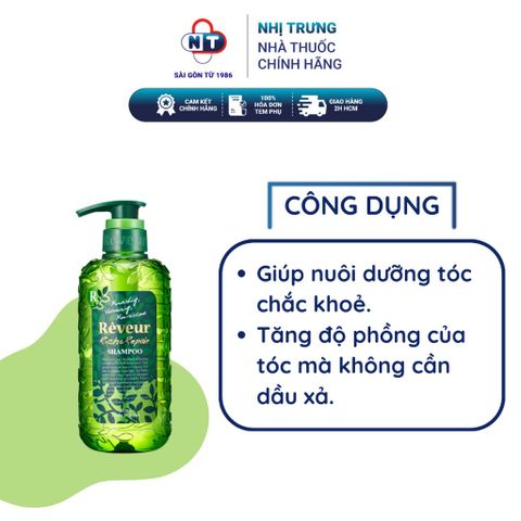  Dầu Gội Siêu Dưỡng Và Phục Hồi Tóc Hư Tổn Rêveur 500ml 