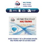 Khẩu trang y tế 4 lớp kháng khuẩn Nhị Trưng hộp 50 cái màu xanh 