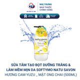  Sữa Tắm Tạo Bọt Dưỡng Trắng Và Làm Mềm Mịn Da Hương Cam Yuzu & Mật Ong Softymo Kosé Natu Savon Nhật Bản Chai 500ml 