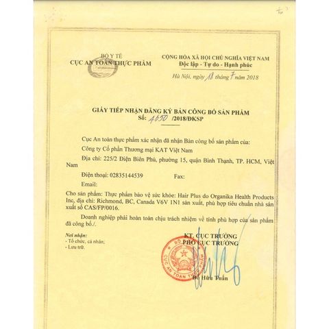  Viên uống phục hồi tóc và kích thích mọc tóc Organika Hair Plus Hộp 60 viên 