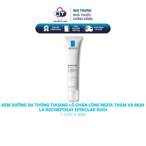  Kem dưỡng da thông thoáng lỗ chân lông ngừa thâm và mụn La RochePosay Effaclar Duo+ 40ml 