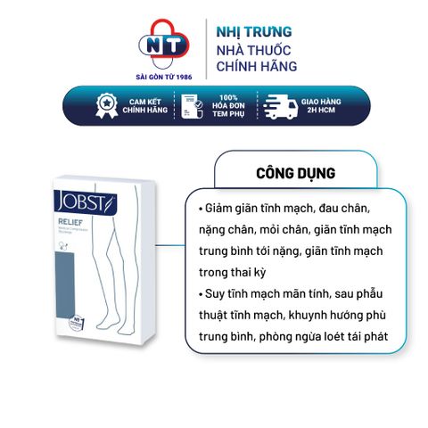  Vớ y khoa 2 đùi màu da hở ngón không Silicon Jobst Relief 