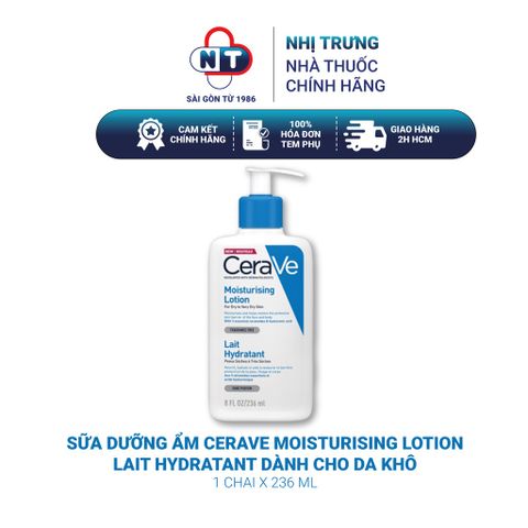  Sữa Dưỡng Ẩm CeraVe Moisturising Lotion lait hydratant Dành Cho Da Khô 236ml 