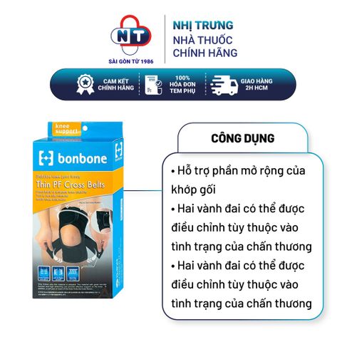  Đai đầu gối Bonbone Thin PF Cross Belt hộp 1 đai 