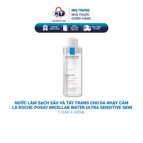  Nước làm sạch sâu và tẩy trang cho da nhạy cảm La Roche-Posay Micellar Water Ultra Sensitive Skin 400ml 