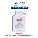  Sữa rửa mặt và tắm SebaMed cho da nhạy cảm pH 5.5 chai 200ml 