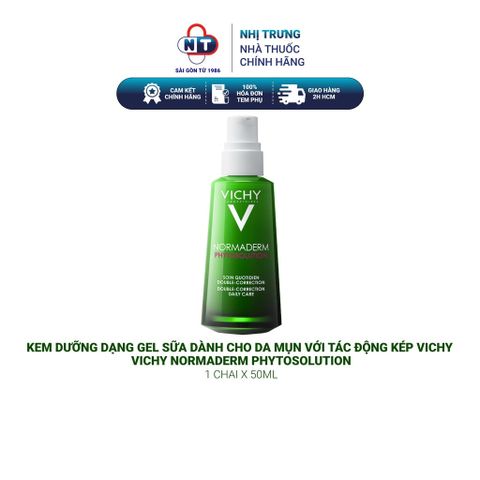  Kem dưỡng dạng gel sữa dành cho da mụn với tác động kép Vichy Vichy Normaderm Phytosolution 50ml 