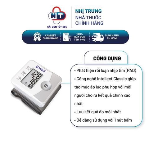  Máy đo huyết áp bắp tay tự động phát hiện rối loạn nhịp tim B Well Pro 39 