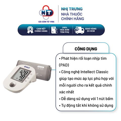  Máy đo huyết áp bắp tay tự động phát hiện rối loạn nhịp tim B Well Pro 33 