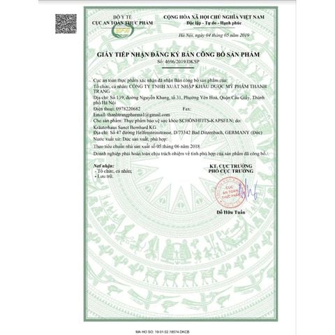  Tinh dầu hoa anh thảo bổ sung nội tiết tố nữ Sanct Bernhard Schonheits Hộp 60 viên 