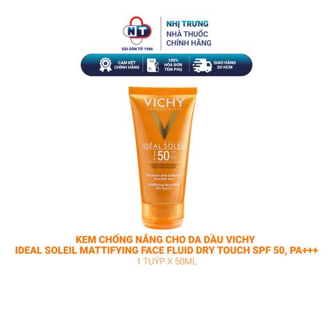  Kem chống nắng cho da dầu Vichy Ideal Soleil Mattifying Face Fluid Dry Touch SPF 50, PA+++ 50ml 
