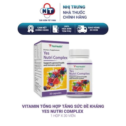  Vitamin tổng hợp tăng sức đề kháng Yes Nutri Complex Hộp 30 viên 