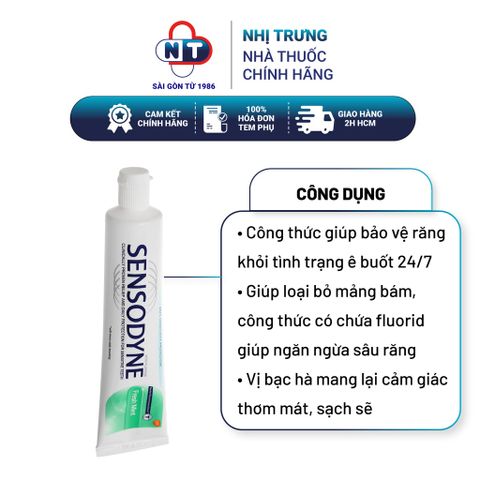  Kem đánh răng giảm ê buốt Sensodyne Freshmint 100g 